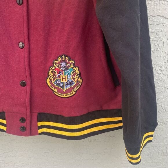 Harry Potter Hogwarts Varsity Jacket 2XL Unisex Multicolor Snap Closure - Picture 11 of 11